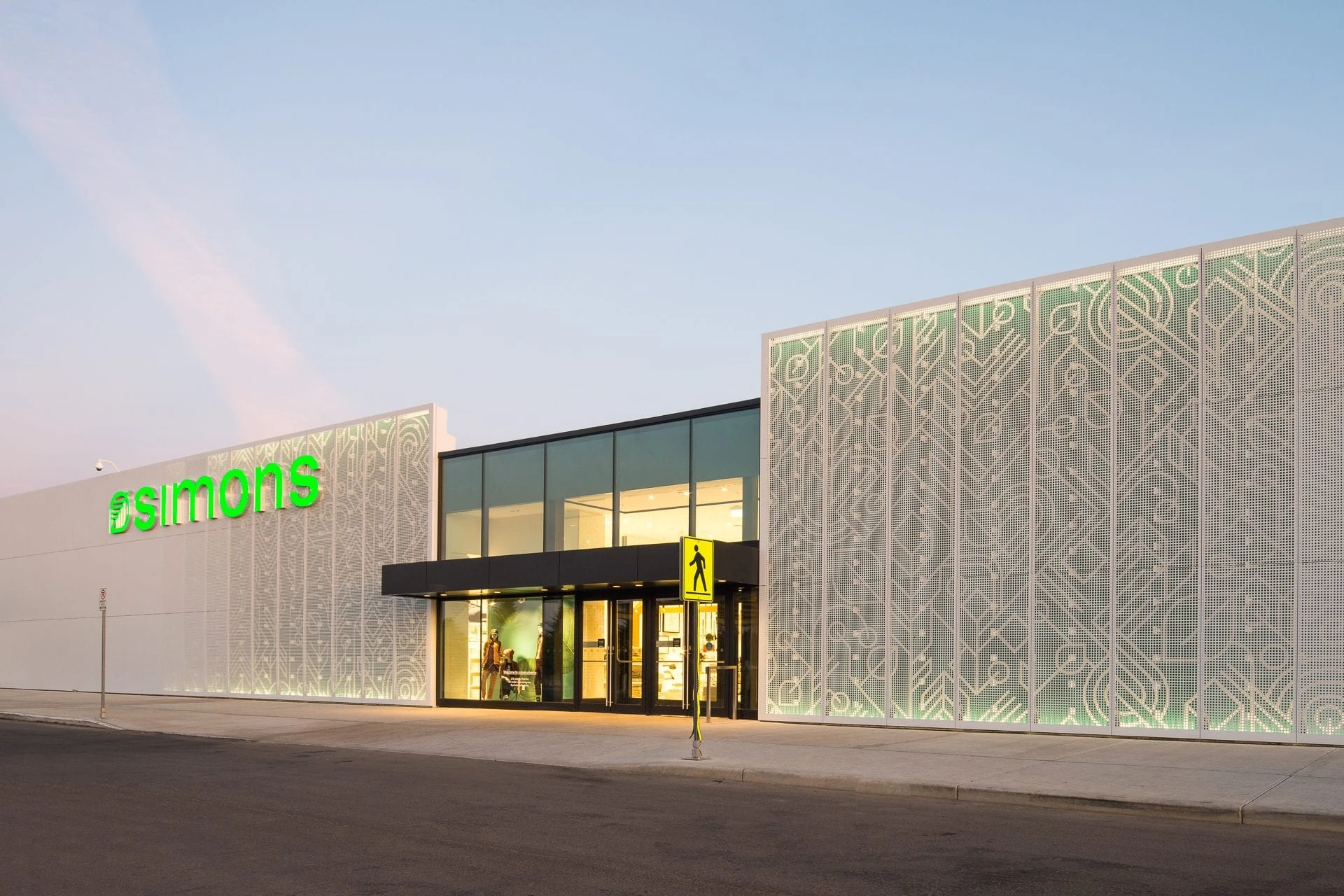 Commercial building facade clad in metal ACM panels in Vancouver