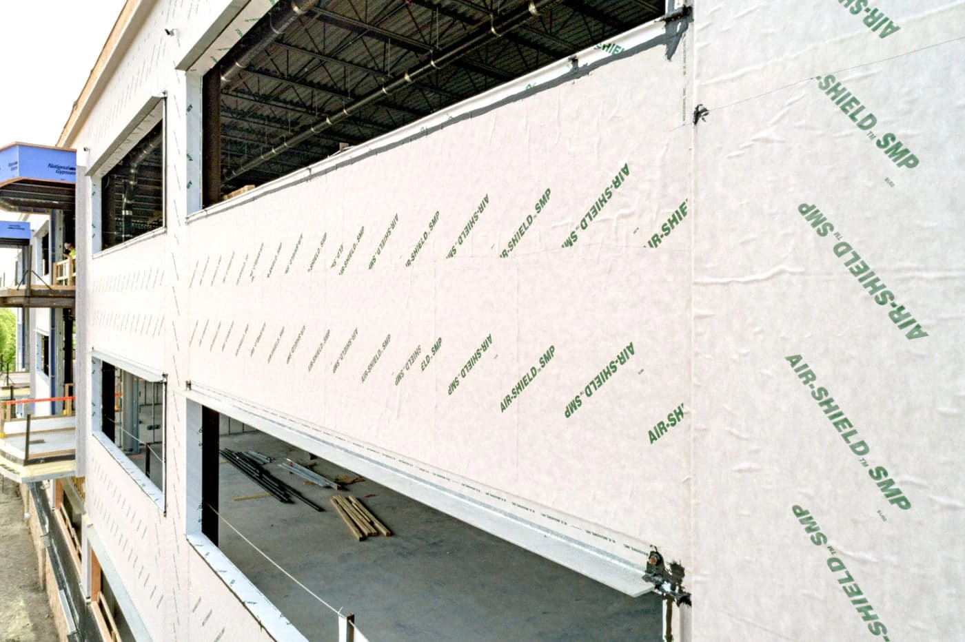 Waterproofing membrane applied to an exterior building wall in Vancouver